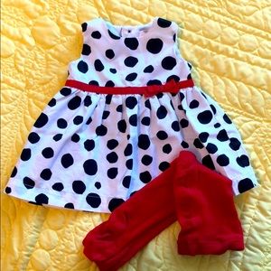 3 month holiday dress with cotton tights